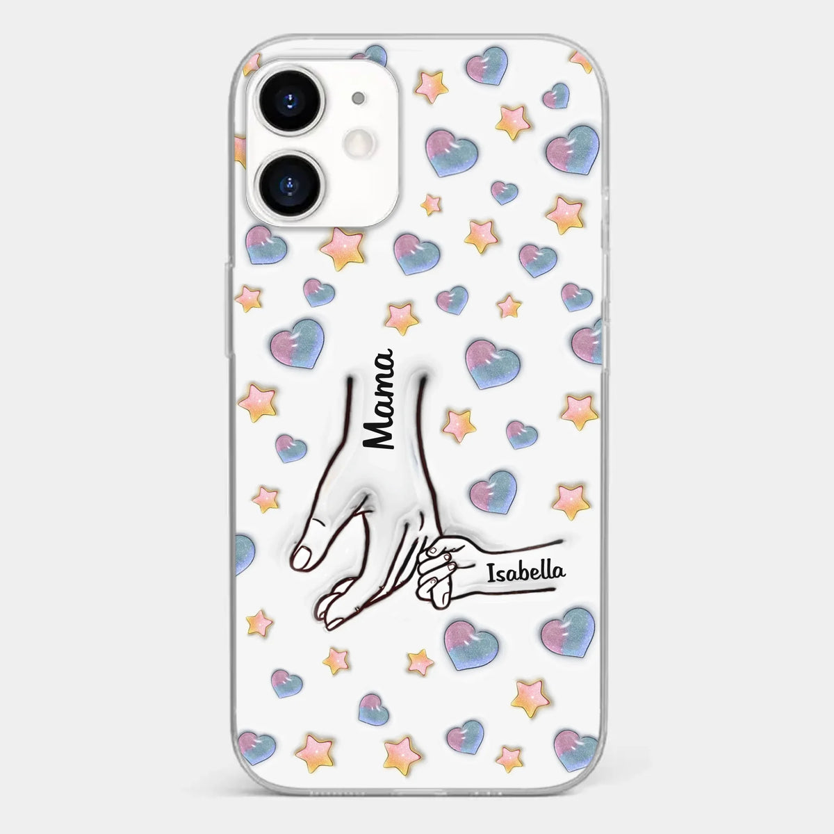 A Bond That Warms The Heart - Family Personalized Custom 3D Inflated Effect Printed Clear Phone Case - Mother's Day, Gift For Mom, Grandma