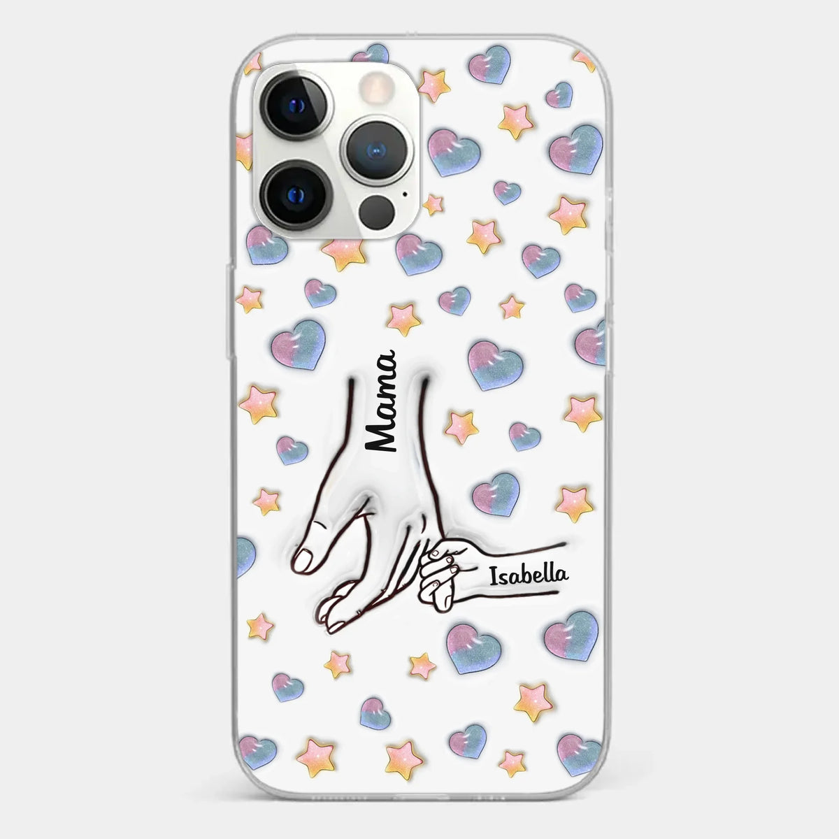 A Bond That Warms The Heart - Family Personalized Custom 3D Inflated Effect Printed Clear Phone Case - Mother's Day, Gift For Mom, Grandma