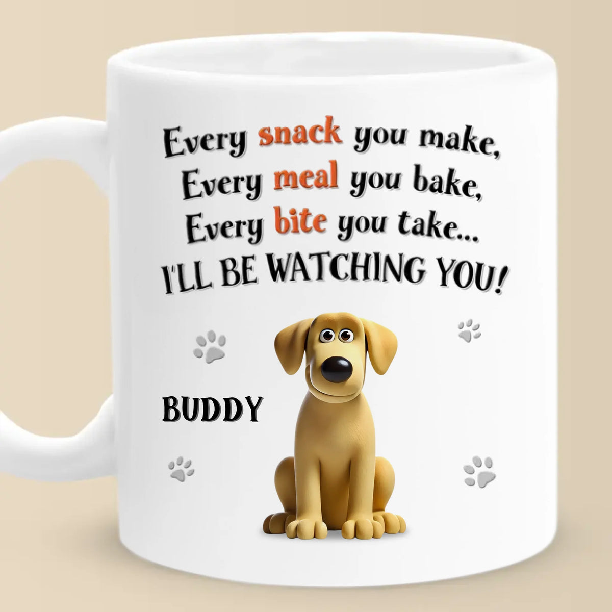 Can’t Eat Alone With Us Around - Dog Personalized Custom Mug - Gift For Pet Owners, Pet Lovers