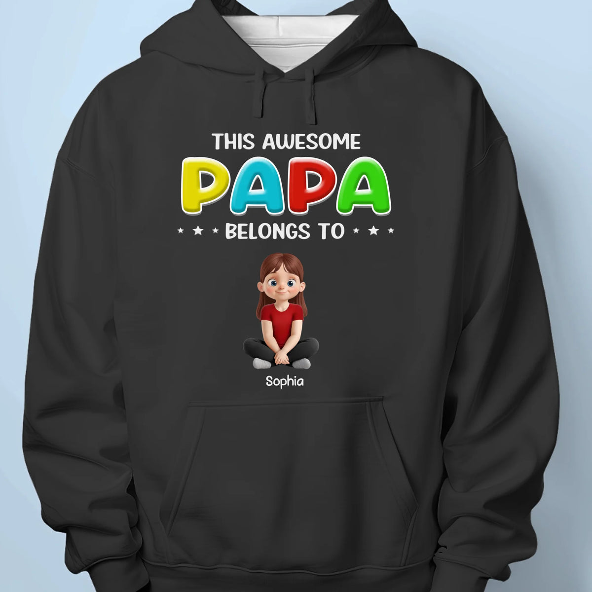 This Awesome Daddy Belongs To Me - Family Personalized Custom Unisex T-shirt, Premium T-shirt, Hoodie - Father's Day, Gift For Dad, Grandpa