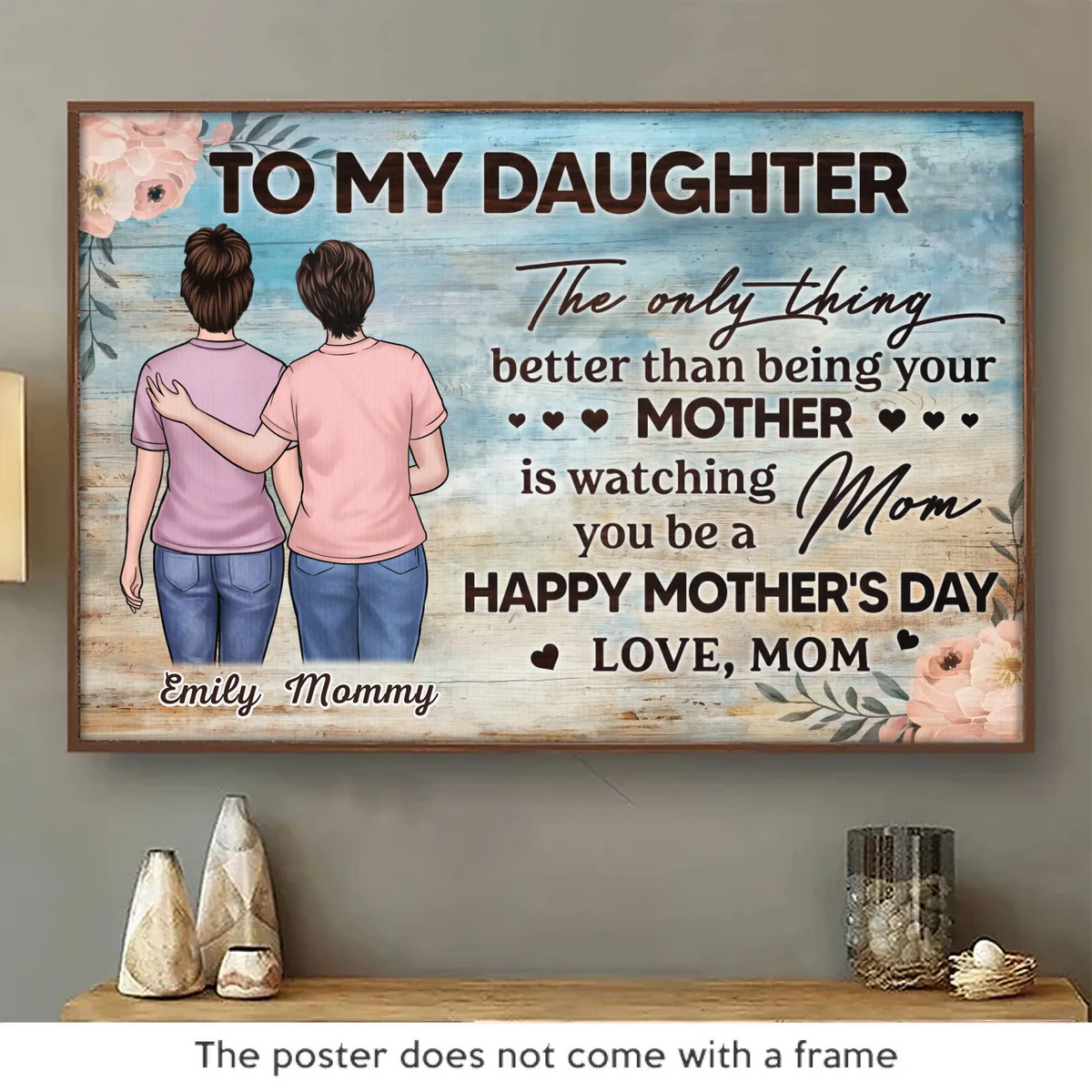 Watching You Become A Mom, My Proudest Moment - Family Personalized Custom Horizontal Poster - Mother's Day, Gift For Mom, Daughter