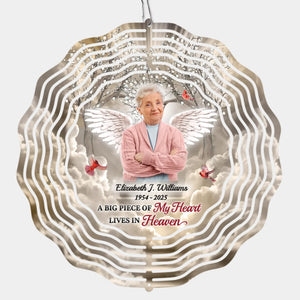 Custom Photo Forever Loved, Never Forgotten - Memorial Personalized Custom Wind Spinner - Sympathy Gift For Family Members