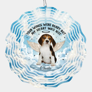 Custom Photo Paws In My Heart - Memorial Personalized Custom Wind Spinner - Sympathy Gift For Pet Owners, Pet Lovers