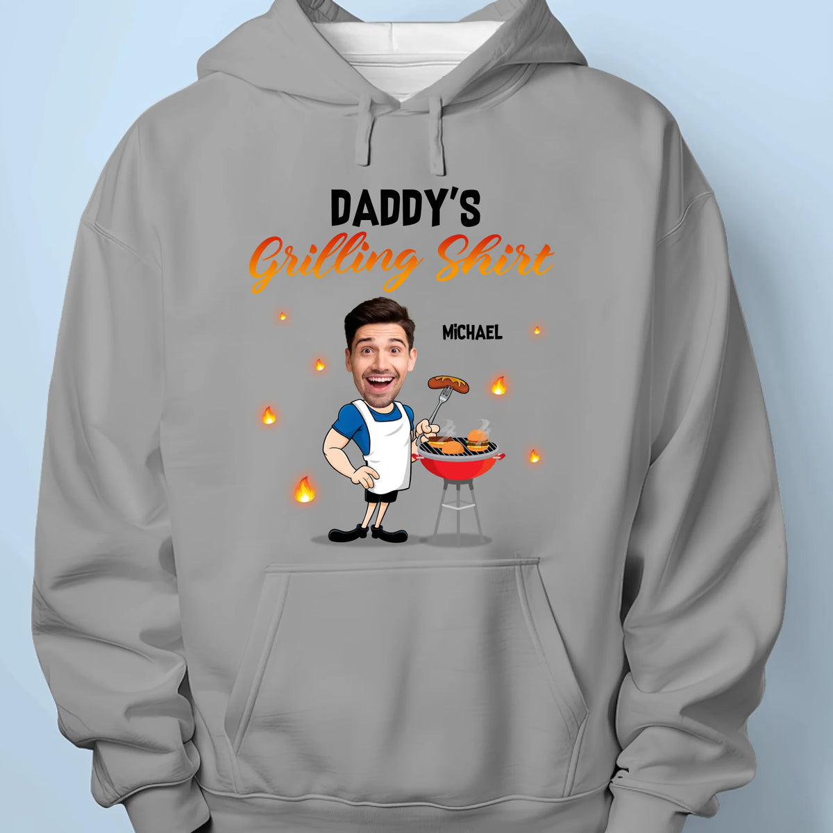 Custom Photo Master Of The Grill - Family Personalized Custom Unisex T-shirt, Premium T-shirt, Hoodie - Father's Day, Gift For Dad, Grandpa