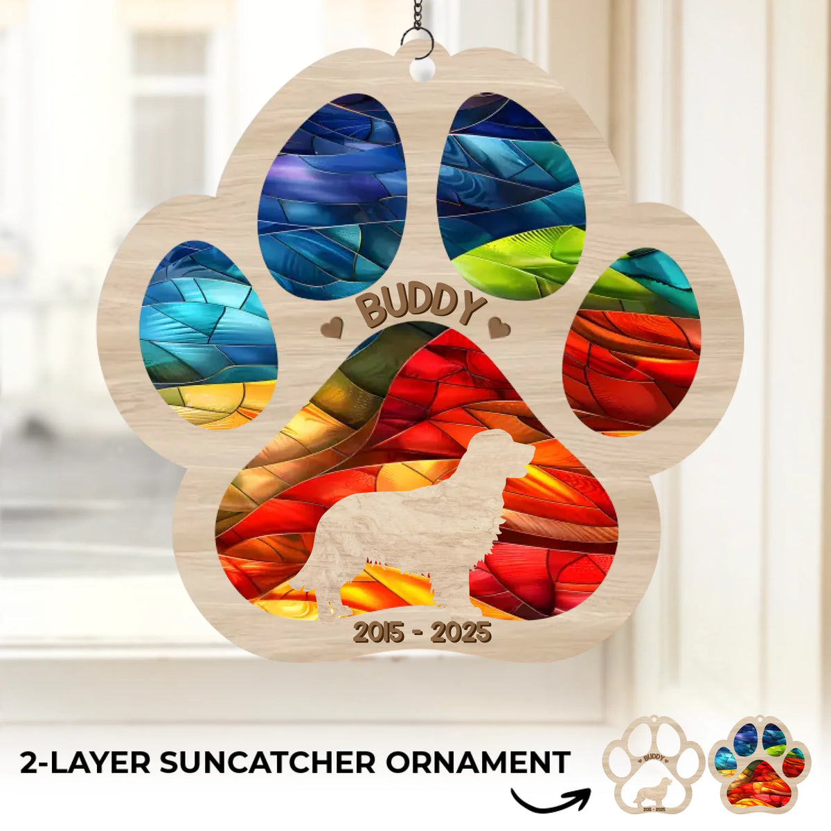 Memories Shine Bright - Memorial Personalized Window Hanging Suncatcher Ornament - Sympathy Gift For Pet Owners, Pet Lovers