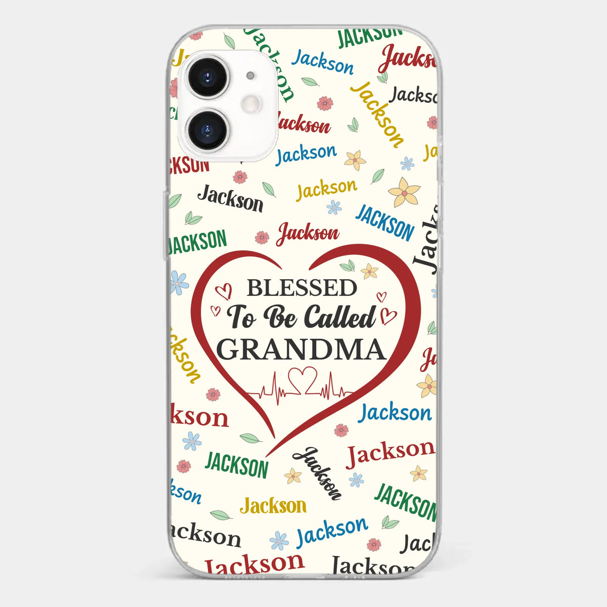 A Name Written In Love, Grandma - Family Personalized Custom Clear Phone Case - Mother's Day Gift For Mom, Grandma
