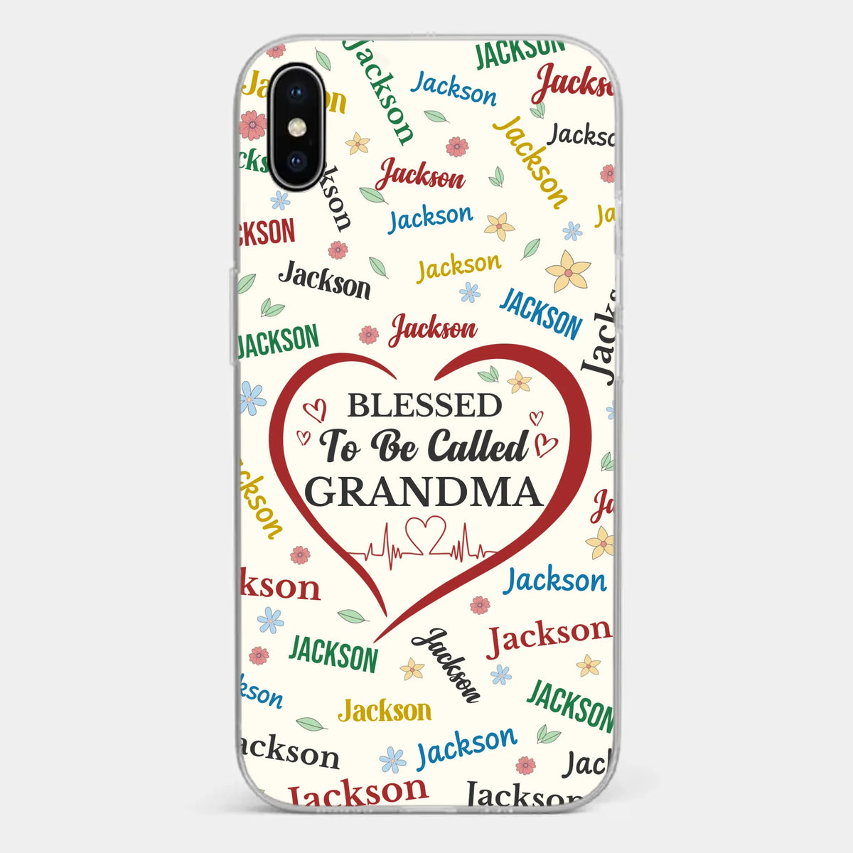 A Name Written In Love, Grandma - Family Personalized Custom Clear Phone Case - Mother's Day Gift For Mom, Grandma