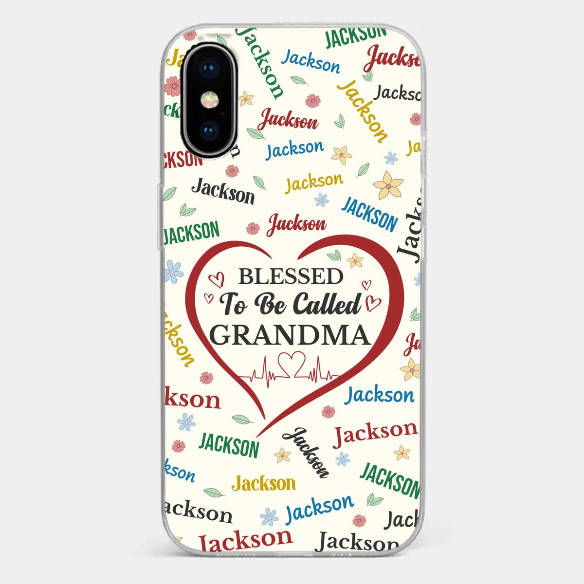 A Name Written In Love, Grandma - Family Personalized Custom Clear Phone Case - Mother's Day Gift For Mom, Grandma