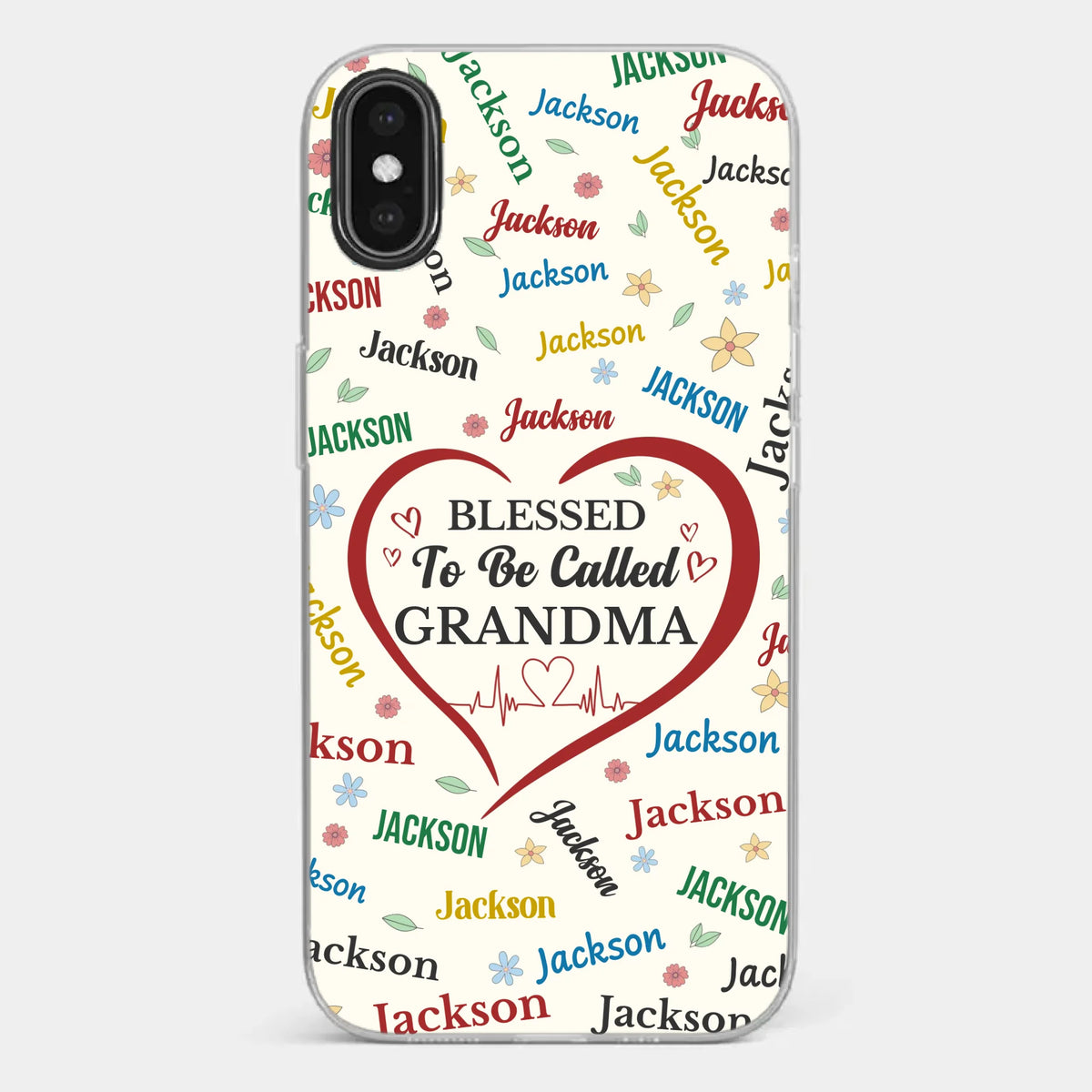 A Name Written In Love, Grandma - Family Personalized Custom Clear Phone Case - Mother's Day Gift For Mom, Grandma