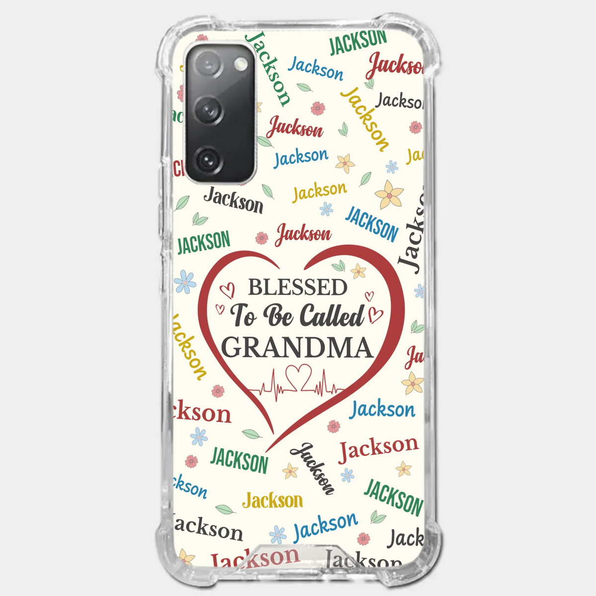 A Name Written In Love, Grandma - Family Personalized Custom Clear Phone Case - Mother's Day Gift For Mom, Grandma