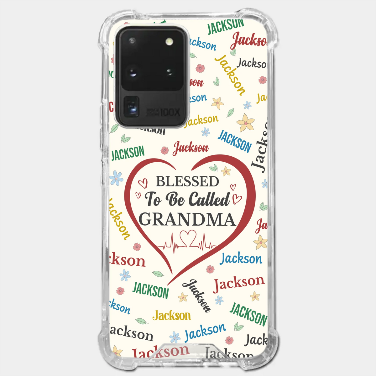 A Name Written In Love, Grandma - Family Personalized Custom Clear Phone Case - Mother's Day Gift For Mom, Grandma
