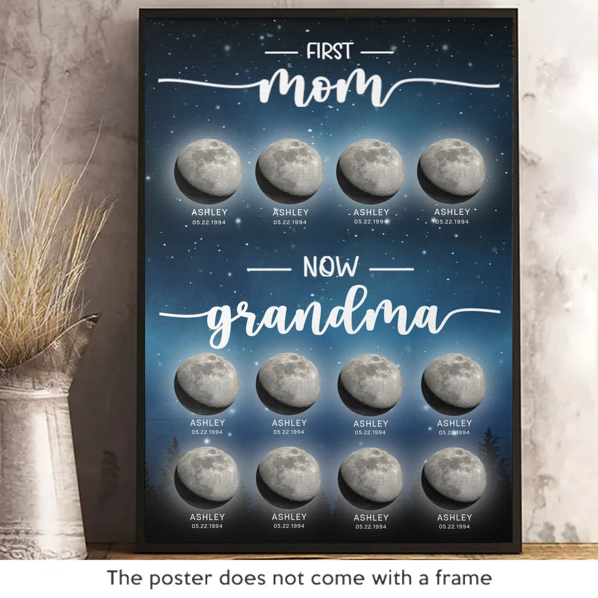 Generations Of Love, From Mom To Grandma - Family Personalized Custom Vertical Poster - Mother's Day, Gift For Mom, Grandma