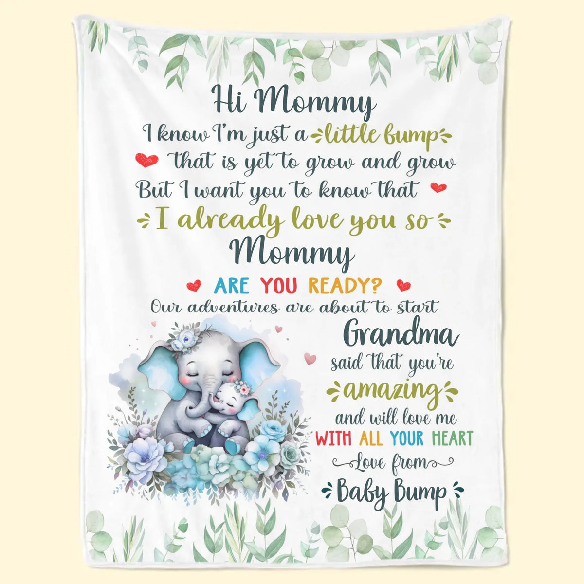Can’t Wait To Grow With You - Family Personalized Custom Blanket - Mother's Day, Baby Shower Gift, Gift For First Mom