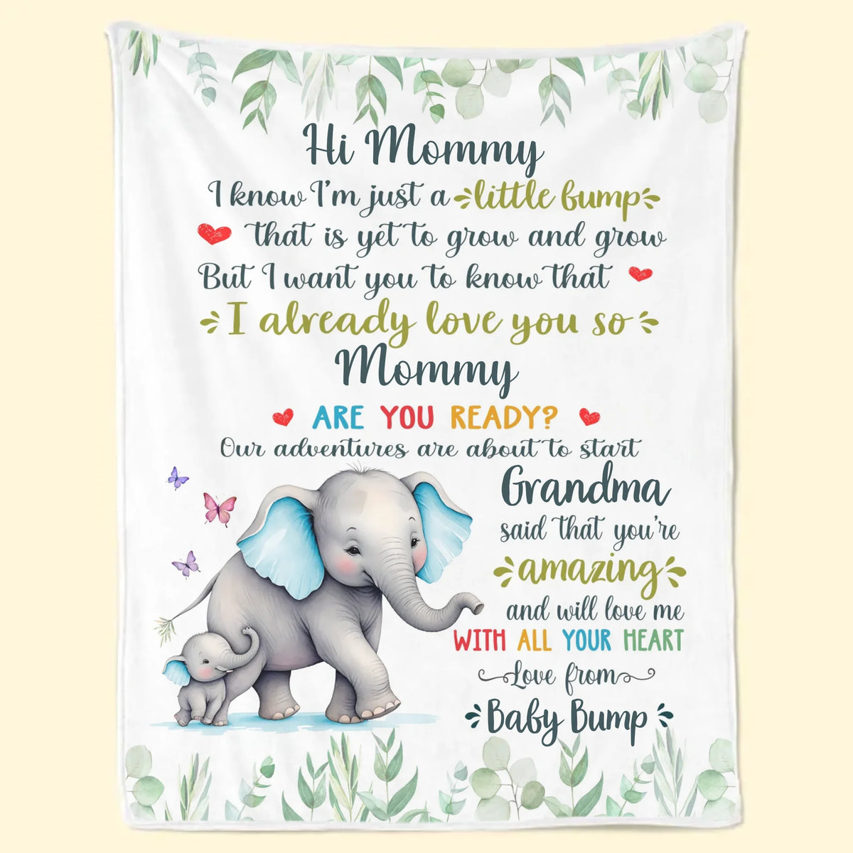 Mom, I Can’t Wait To Meet You - Family Personalized Custom Blanket - Mother's Day, Baby Shower Gift, Gift For First Mom