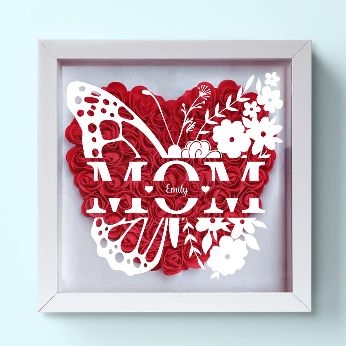 Love You, Always And Forever - Family Personalized Custom Flower Shadow Box - Mother's Day, Gift For Mom, Grandma