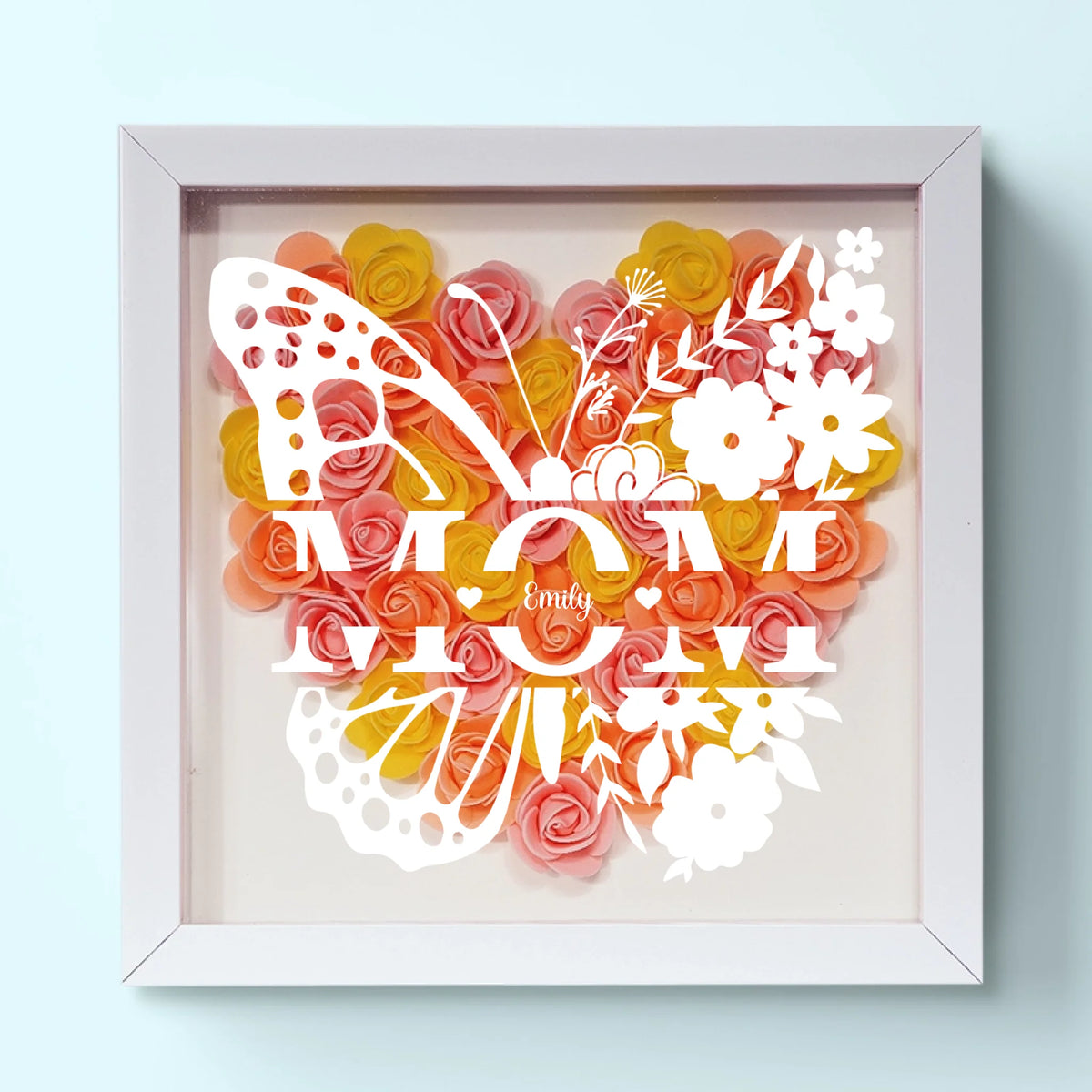 Love You, Always And Forever - Family Personalized Custom Flower Shadow Box - Mother's Day, Gift For Mom, Grandma