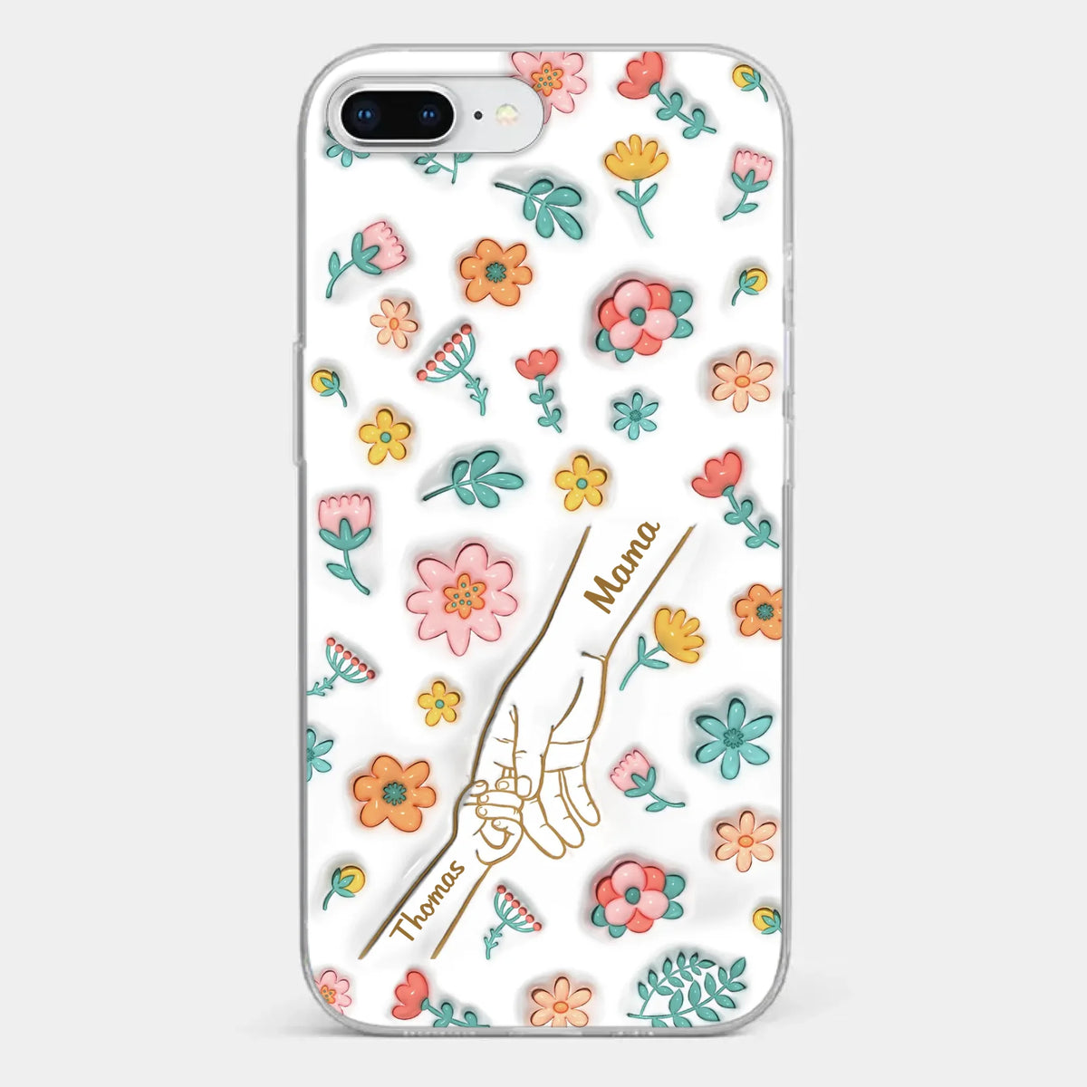 Holding Love Always - Family Personalized Custom 3D Inflated Effect Printed Clear Phone Case - Gift For Mom, Grandma