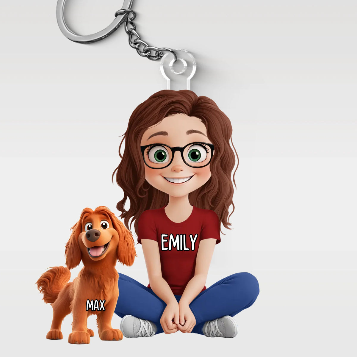 Unstoppable Love, Me And My Dogs - Dog Personalized Custom Shaped Acrylic Keychain - Gift For Pet Owners, Pet Lovers