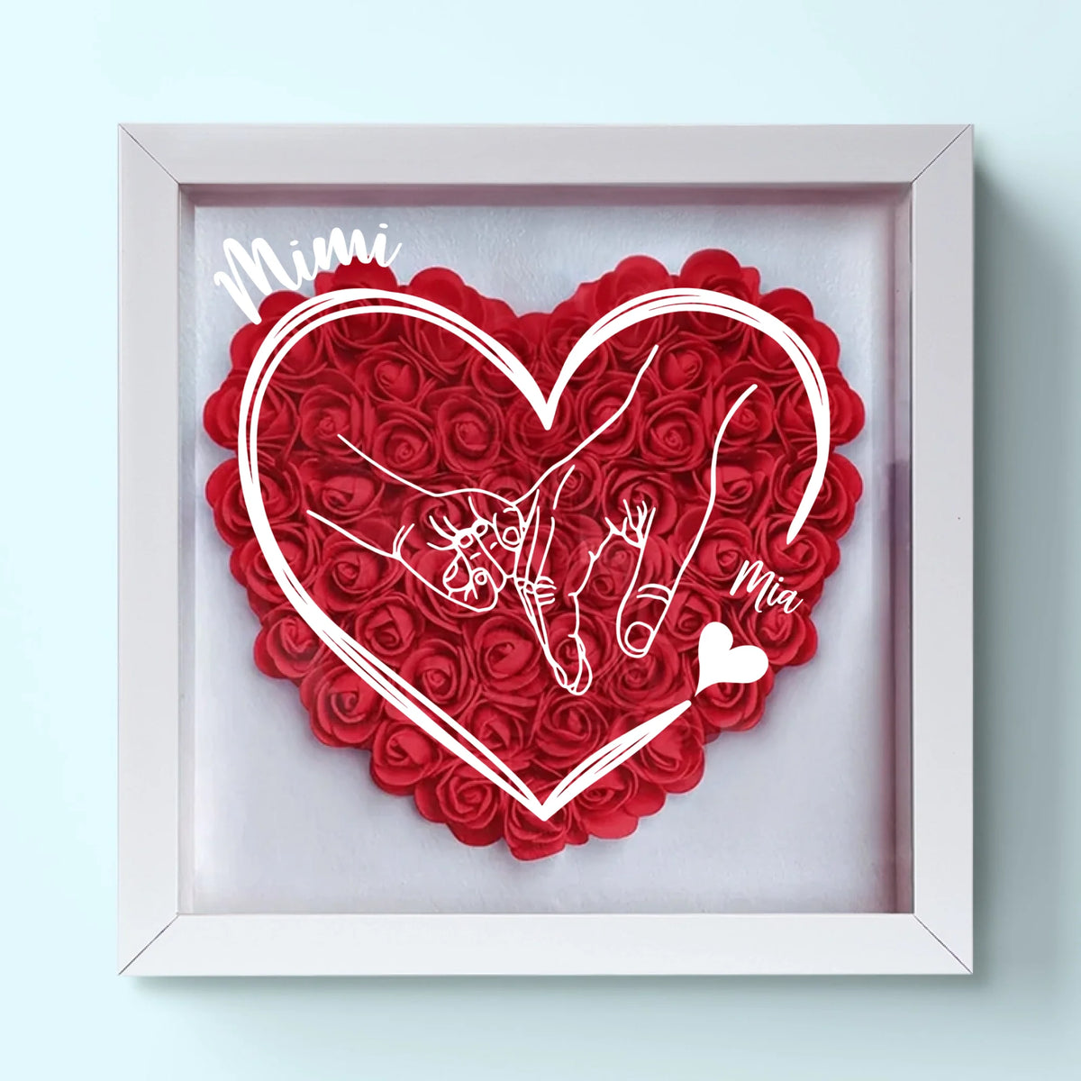 Built By Love, Bound By Family - Family Personalized Custom Flower Shadow Box - Mother's Day, Gift For Mom, Grandma