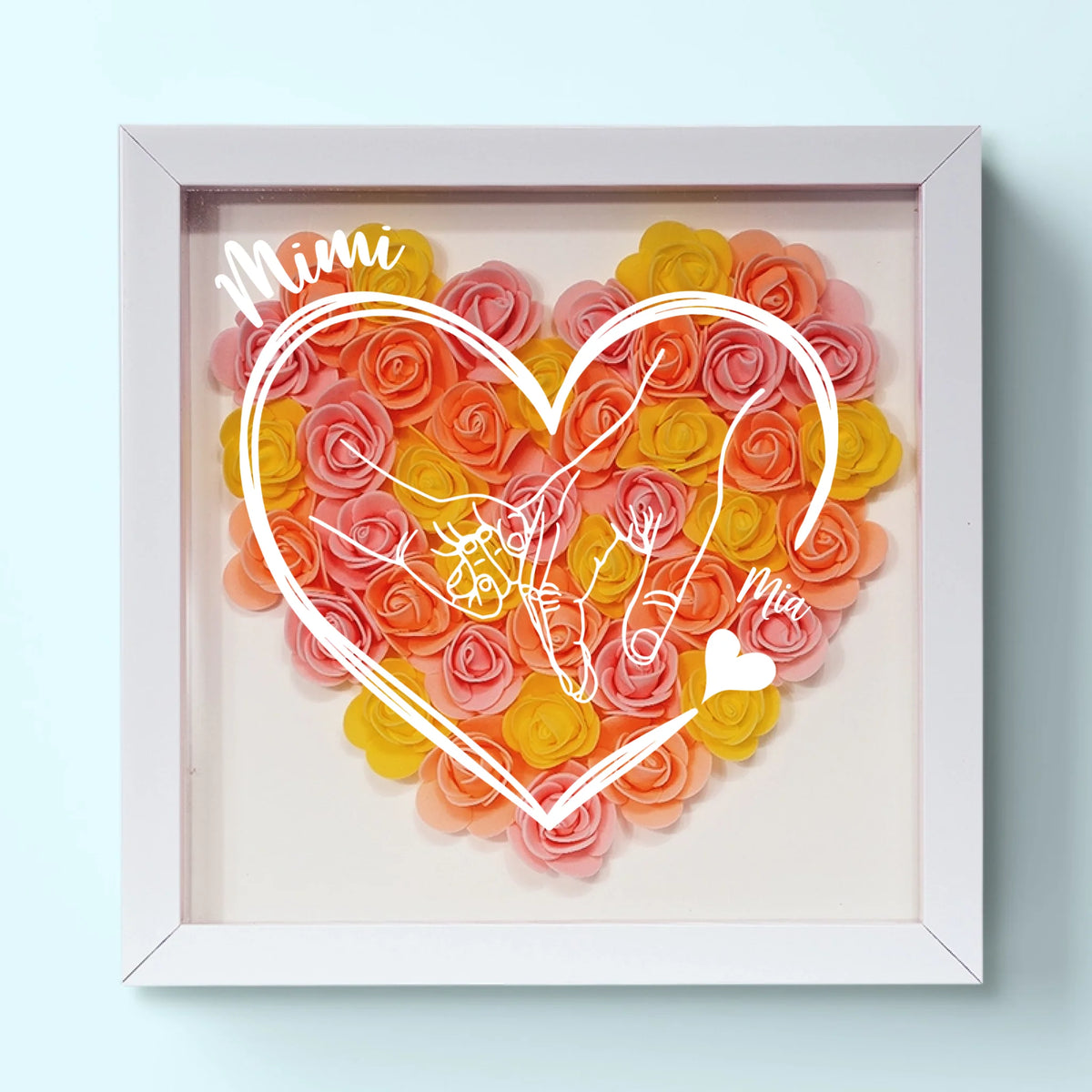 Built By Love, Bound By Family - Family Personalized Custom Flower Shadow Box - Mother's Day, Gift For Mom, Grandma