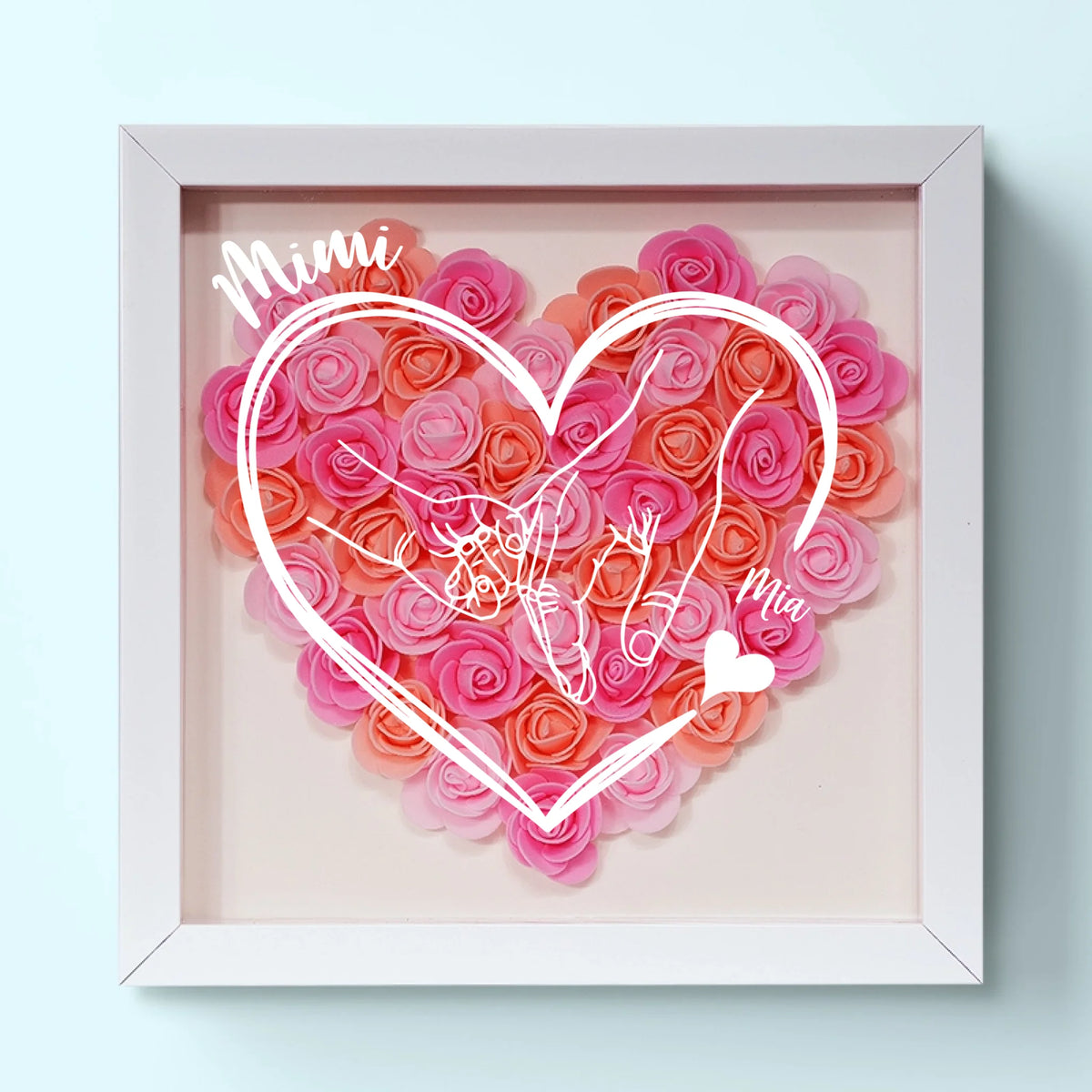 Built By Love, Bound By Family - Family Personalized Custom Flower Shadow Box - Mother's Day, Gift For Mom, Grandma