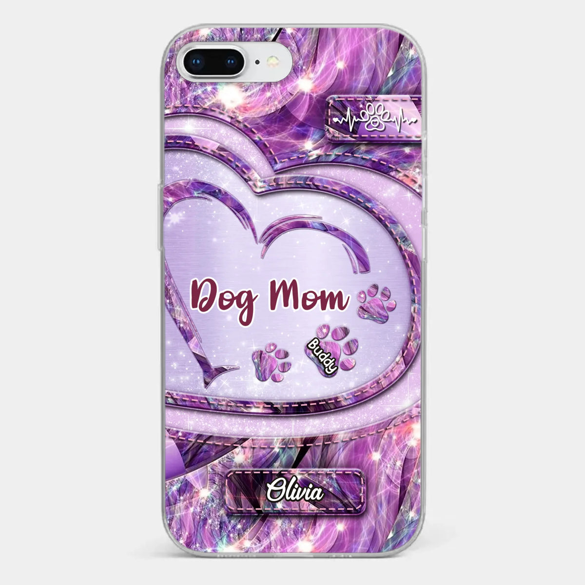 Paw Prints On My Heart - Dog Personalized Custom Clear Phone Case - Gift For Pet Owners, Pet Lovers