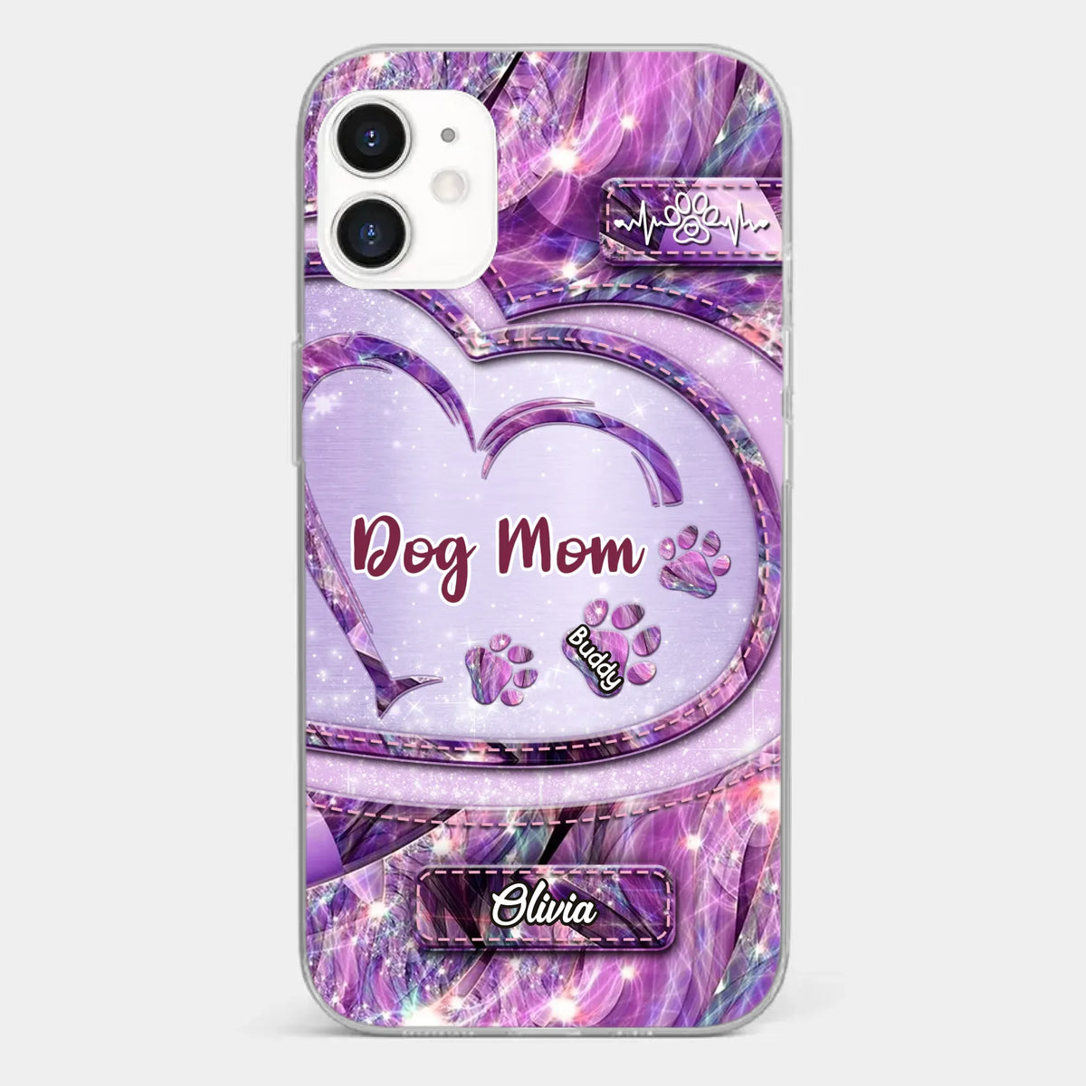 Paw Prints On My Heart - Dog Personalized Custom Clear Phone Case - Gift For Pet Owners, Pet Lovers