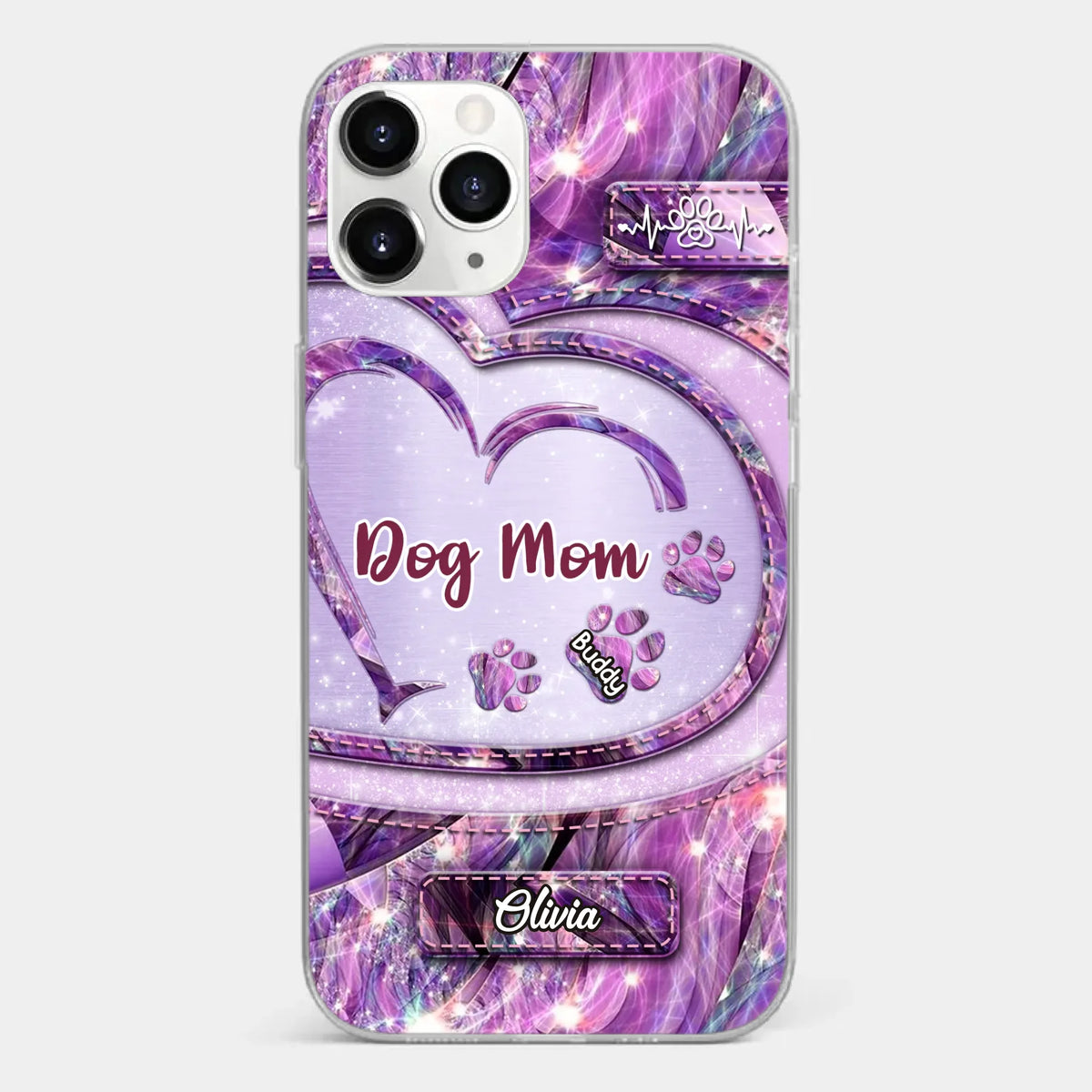 Paw Prints On My Heart - Dog Personalized Custom Clear Phone Case - Gift For Pet Owners, Pet Lovers