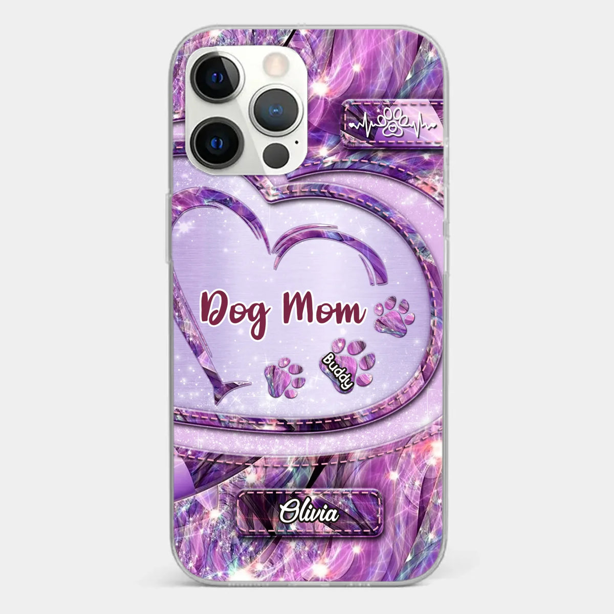 Paw Prints On My Heart - Dog Personalized Custom Clear Phone Case - Gift For Pet Owners, Pet Lovers