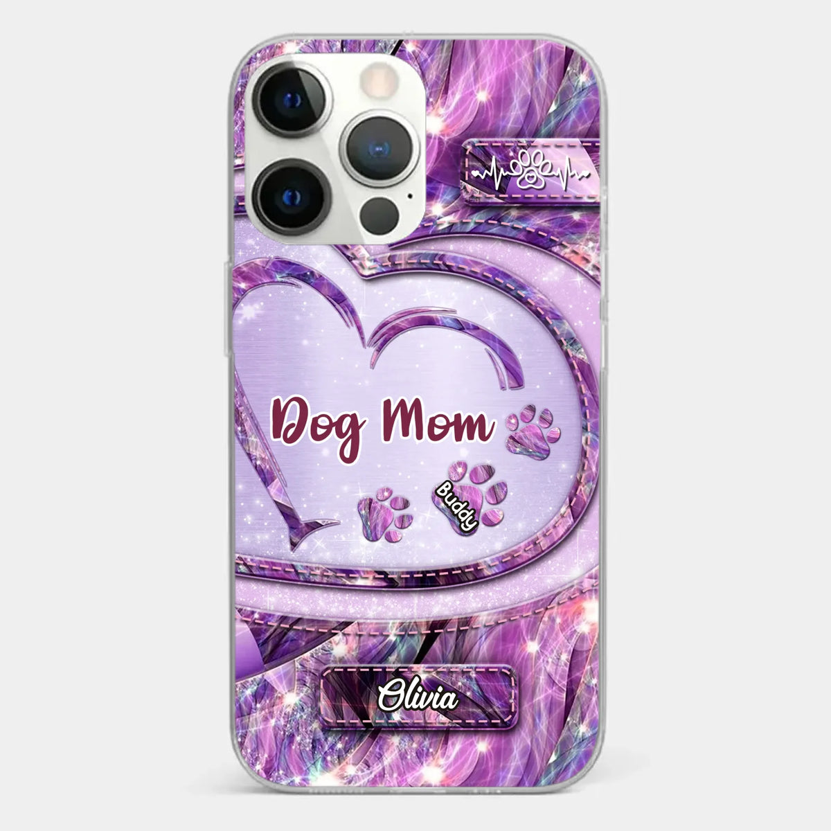 Paw Prints On My Heart - Dog Personalized Custom Clear Phone Case - Gift For Pet Owners, Pet Lovers