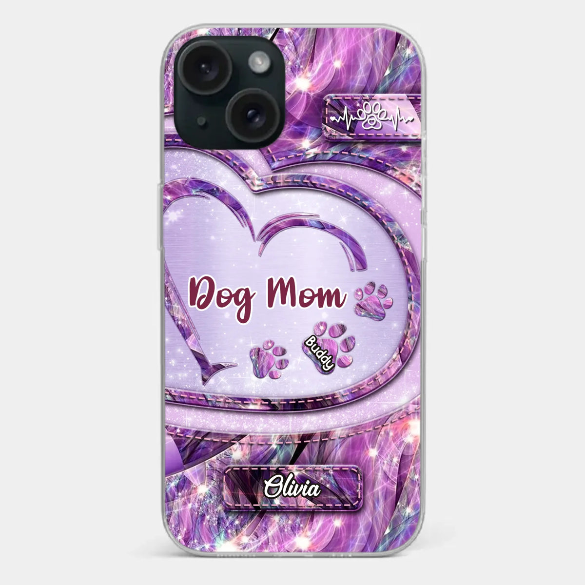 Paw Prints On My Heart - Dog Personalized Custom Clear Phone Case - Gift For Pet Owners, Pet Lovers