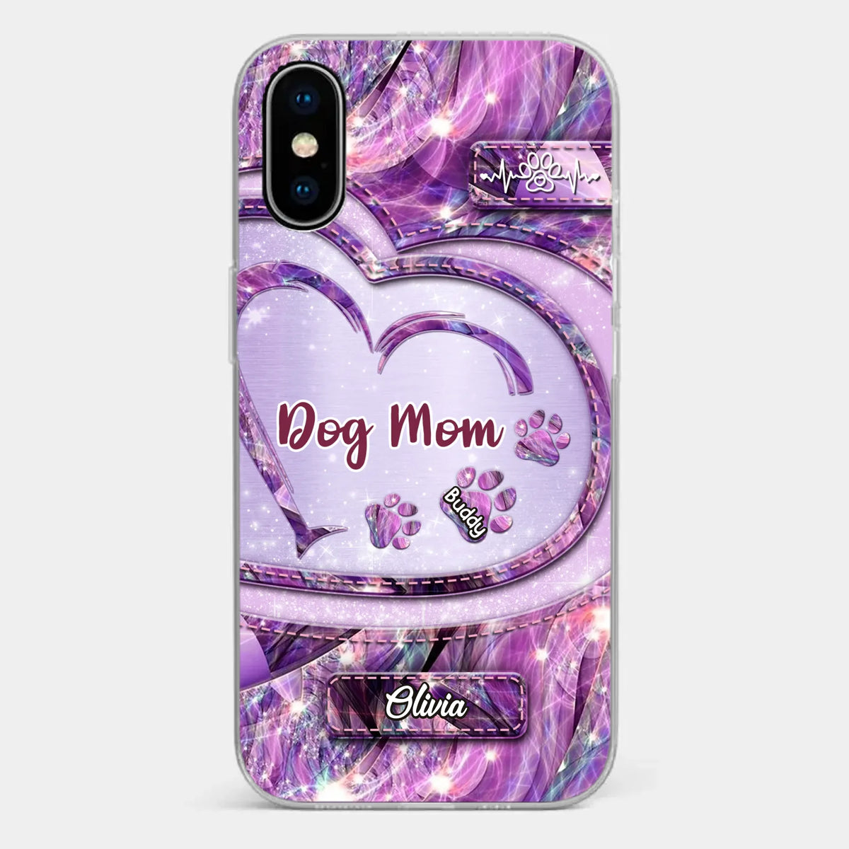 Paw Prints On My Heart - Dog Personalized Custom Clear Phone Case - Gift For Pet Owners, Pet Lovers