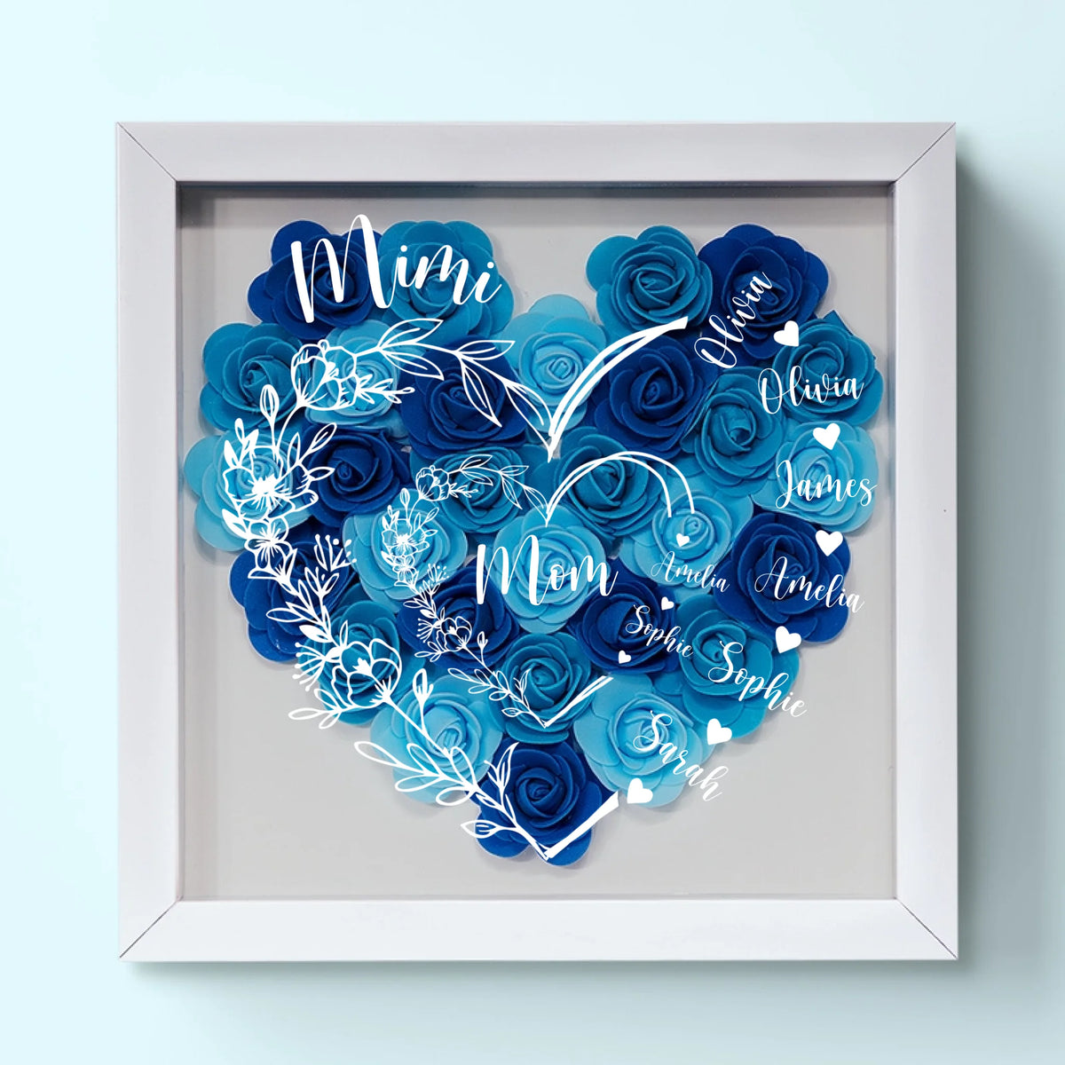 Your Love Built This Family, Your Heart Holds It Together - Family Personalized Custom Flower Shadow Box - Mother's Day, Gift For Mom, Grandma