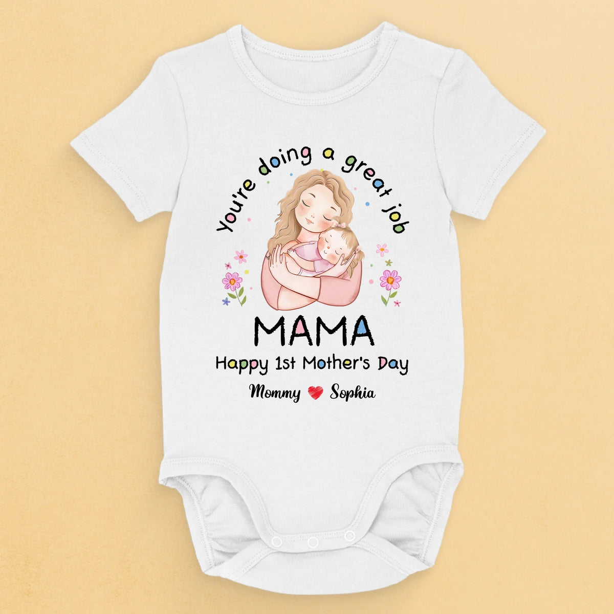 Mom, You’re The Best - Family Personalized Custom Baby Onesie - Mother's Day, Baby Shower Gift, Gift For First Mom