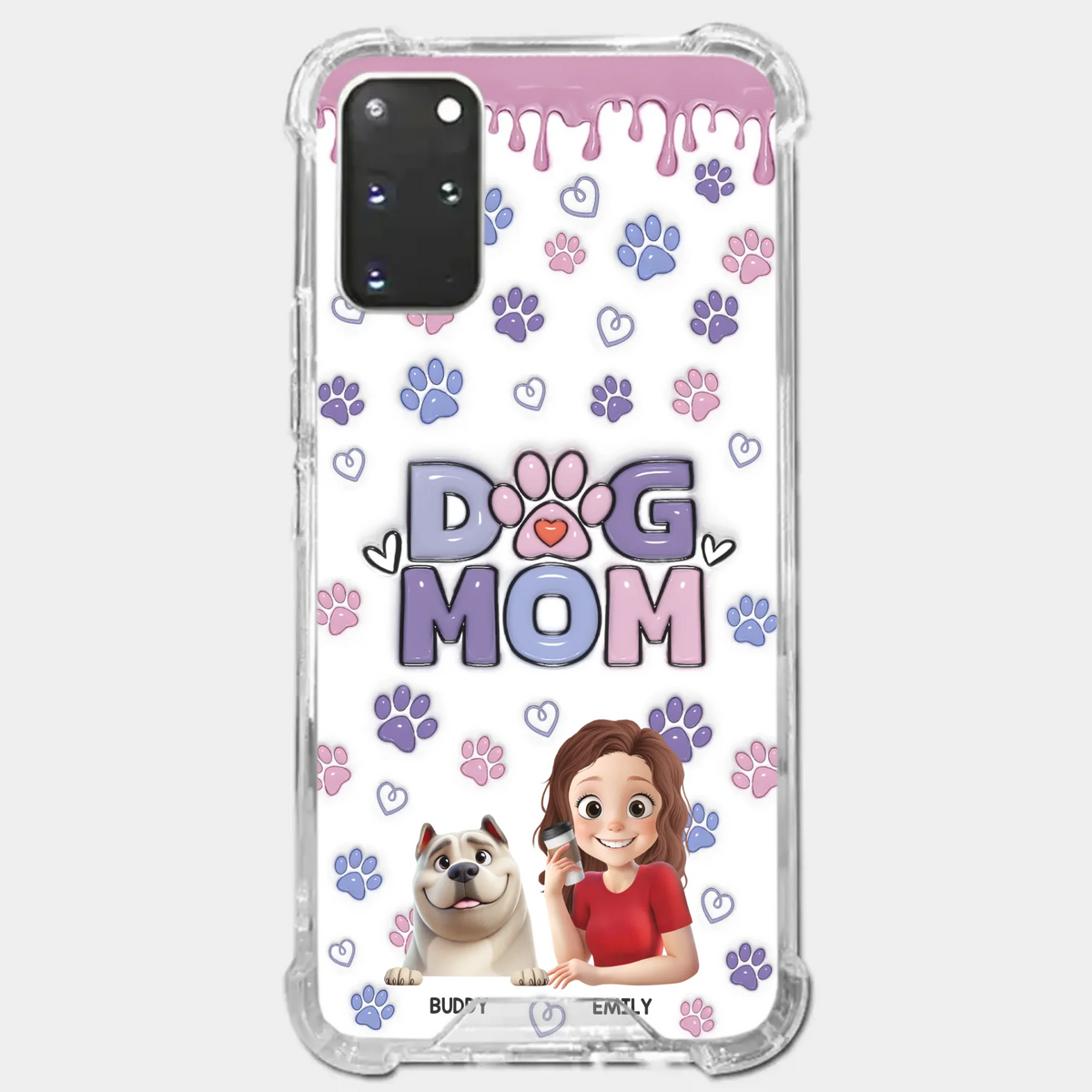 A Dog Mom’s Heart Is Always Full - Dog Personalized Custom 3D Inflated Effect Printed Clear Phone Case - Gift For Pet Owners, Pet Lover