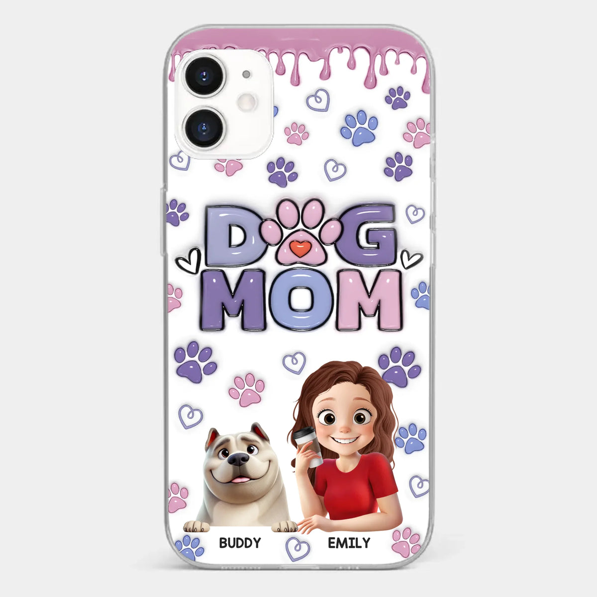 A Dog Mom’s Heart Is Always Full - Dog Personalized Custom 3D Inflated Effect Printed Clear Phone Case - Gift For Pet Owners, Pet Lover