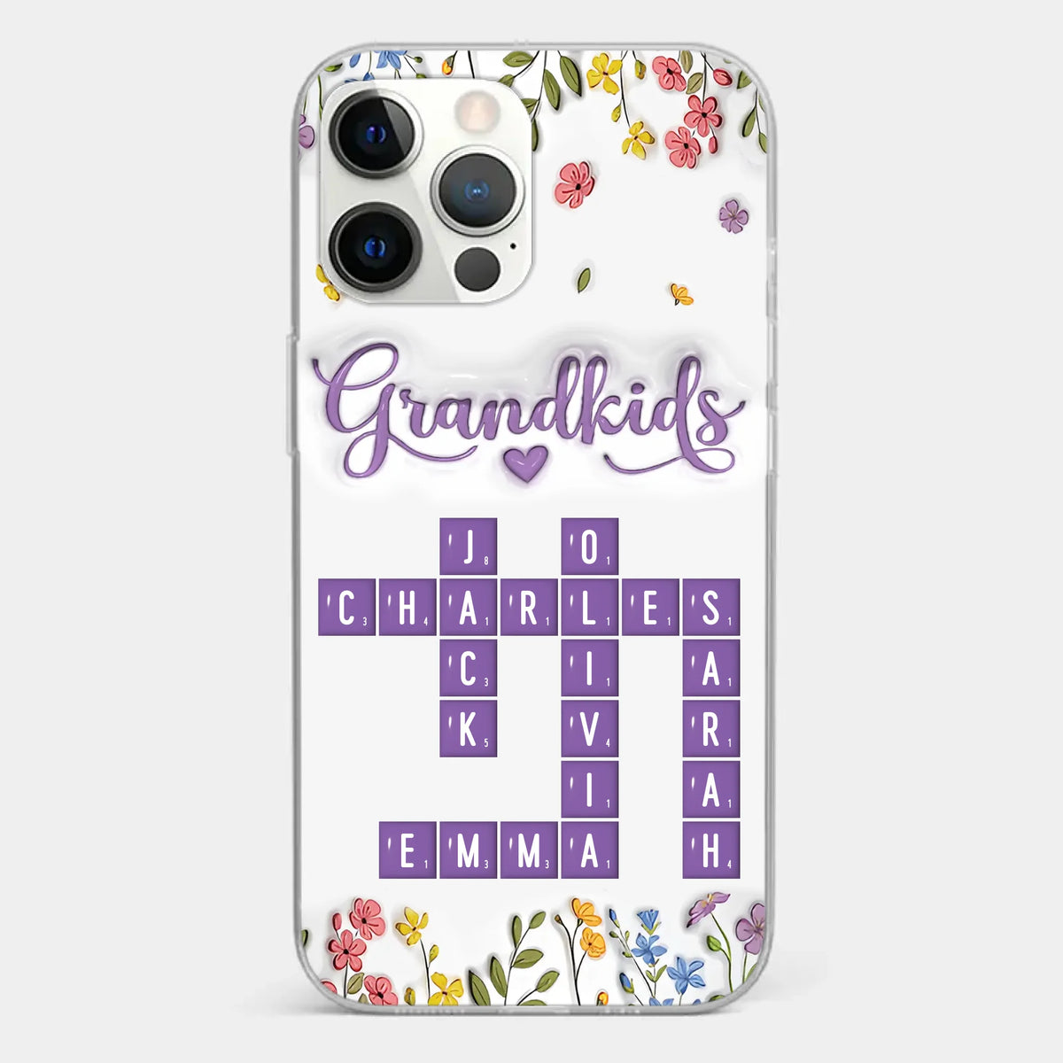 Tiny Names, Endless Love - Family Personalized Custom 3D Inflated Effect Printed Clear Phone Case - Mother's Day, Gift For Mom, Grandma