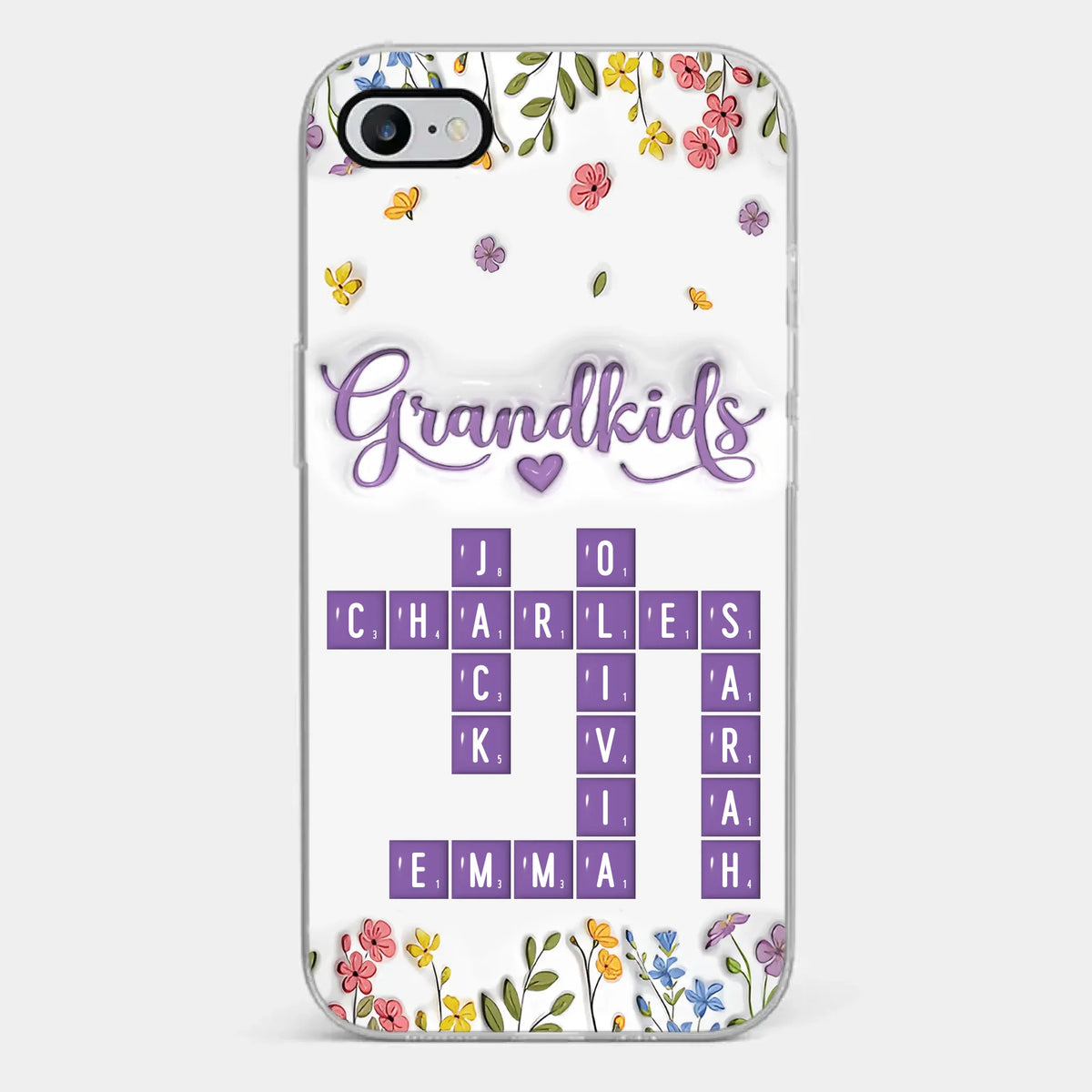Tiny Names, Endless Love - Family Personalized Custom 3D Inflated Effect Printed Clear Phone Case - Mother's Day, Gift For Mom, Grandma