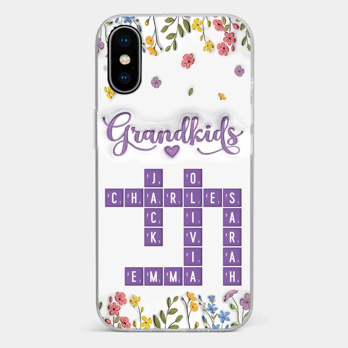 Tiny Names, Endless Love - Family Personalized Custom 3D Inflated Effect Printed Clear Phone Case - Mother's Day, Gift For Mom, Grandma