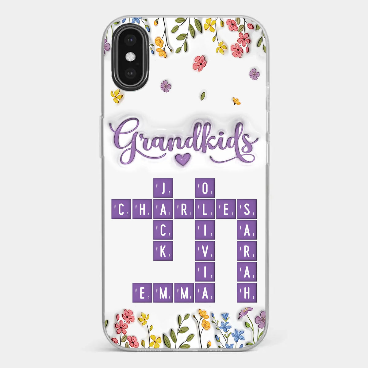 Tiny Names, Endless Love - Family Personalized Custom 3D Inflated Effect Printed Clear Phone Case - Mother's Day, Gift For Mom, Grandma