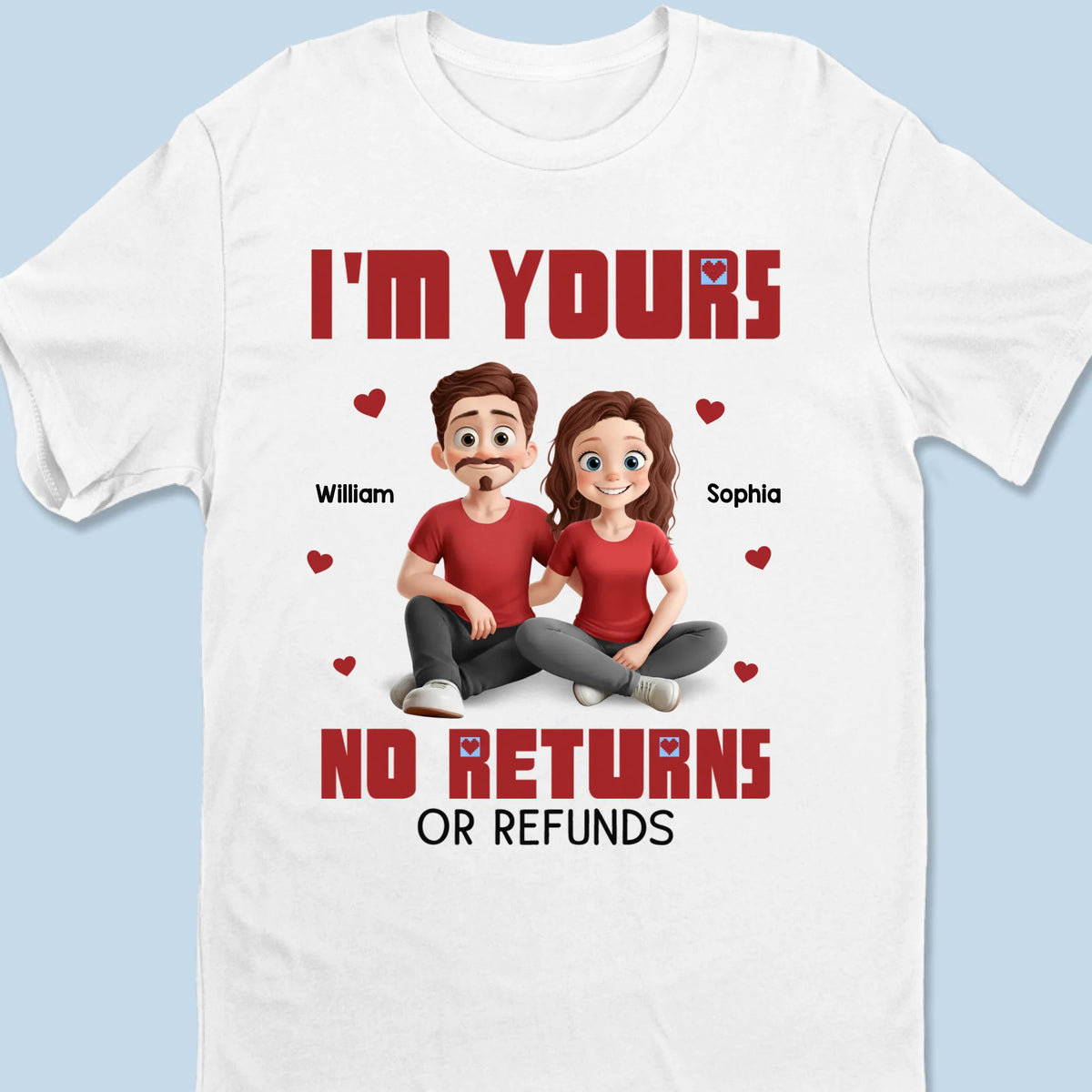 Forever Mine, No Exchanges Allowed - Couple Personalized Custom Unisex T-shirt, Premium T-shirt, Hoodie - Gift For Husband Wife, Anniversary