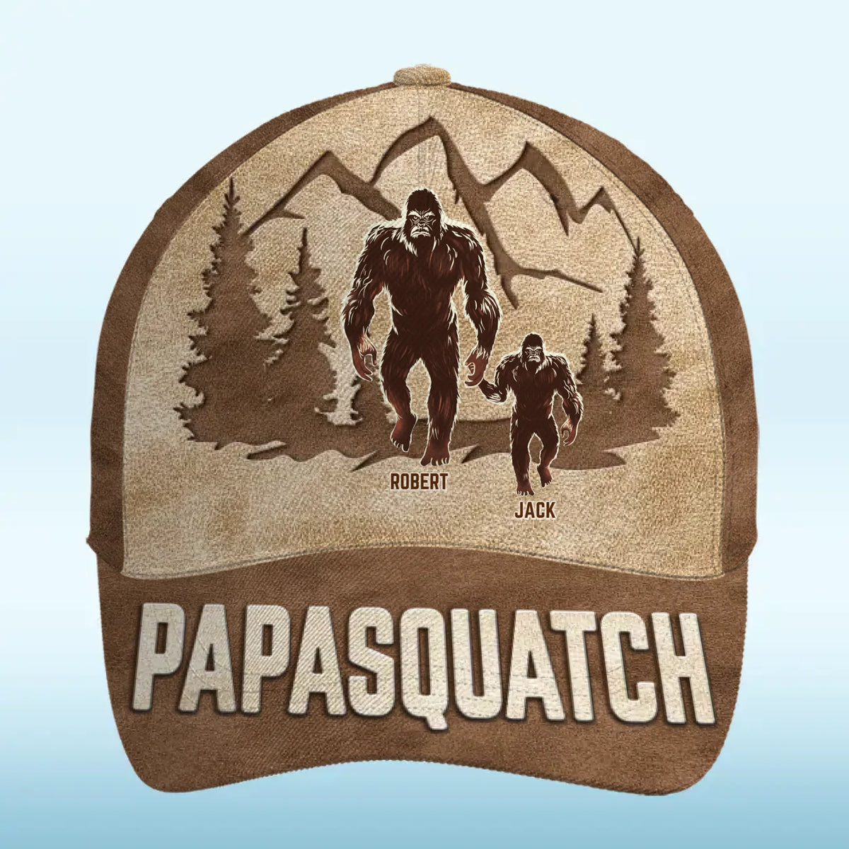 Walkin' With My Little Squatches - Family Personalized Custom Hat, All Over Print Classic Cap - Father's Day, Gift For Dad, Grandpa