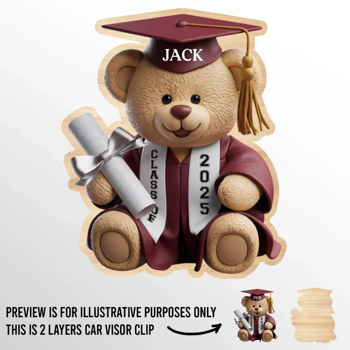 From Nap Time To Cap Time - Family Personalized Custom Car Visor Clip - Graduation Gift For Family Members, Siblings, Brothers, Sisters