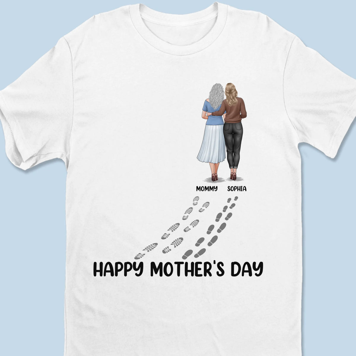 Walking Through Life, Hand In Hand - Family Personalized Custom Unisex T-shirt, Premium T-shirt, Hoodie - Mother's Day, Gift For Mom