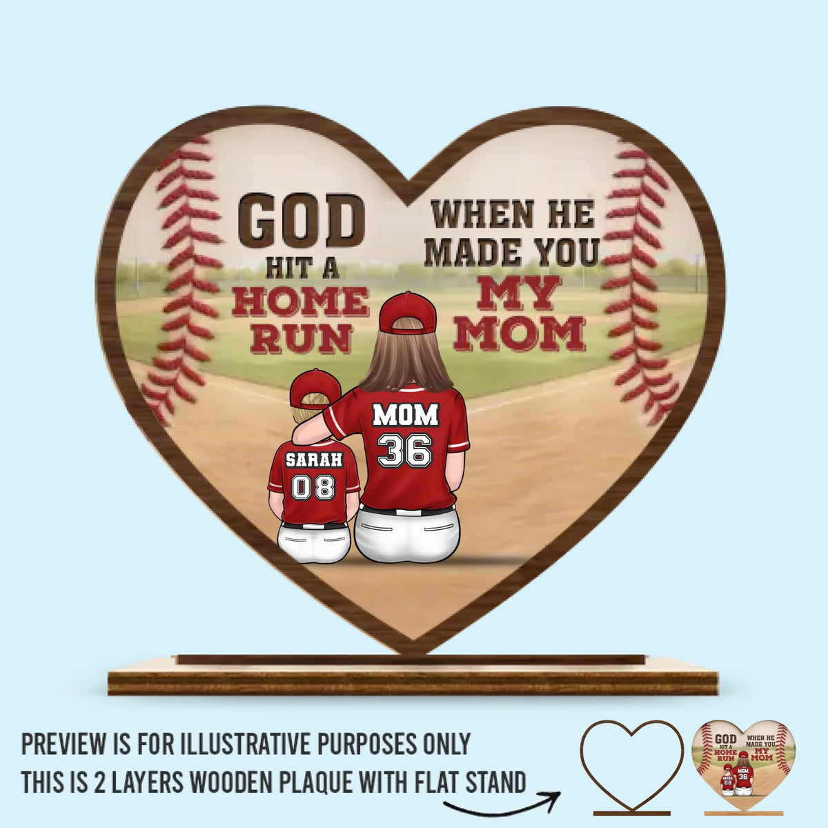 The Real Coach Behind Every Win - Family Personalized Custom Shaped 2-Layered Wooden Plaque With Flat Stand - Mother's Day, House Warming Gift For Mom, Sport Lovers, Sport Players