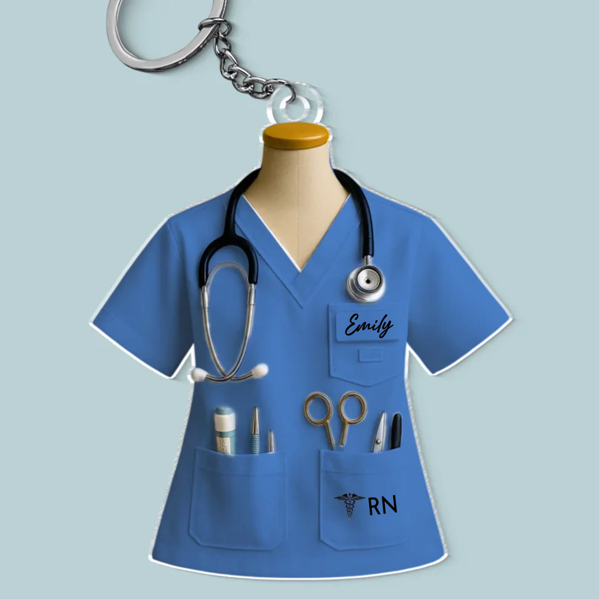 Pocket Full Of Tools, Heart Full Of Care - Nurse Personalized Custom Shaped Acrylic Keychain - Appreciation, Thank You Gift, Nurse Life, Doctor Life