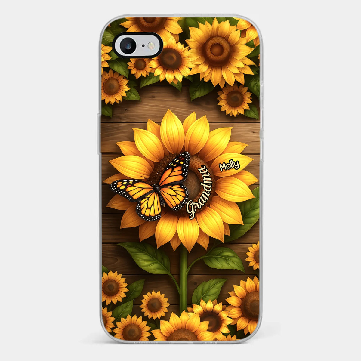 Planted With Love, Blossomed With Grandkids - Family Personalized Custom Clear Phone Case - Mother's Day, Gift For Mom, Grandma