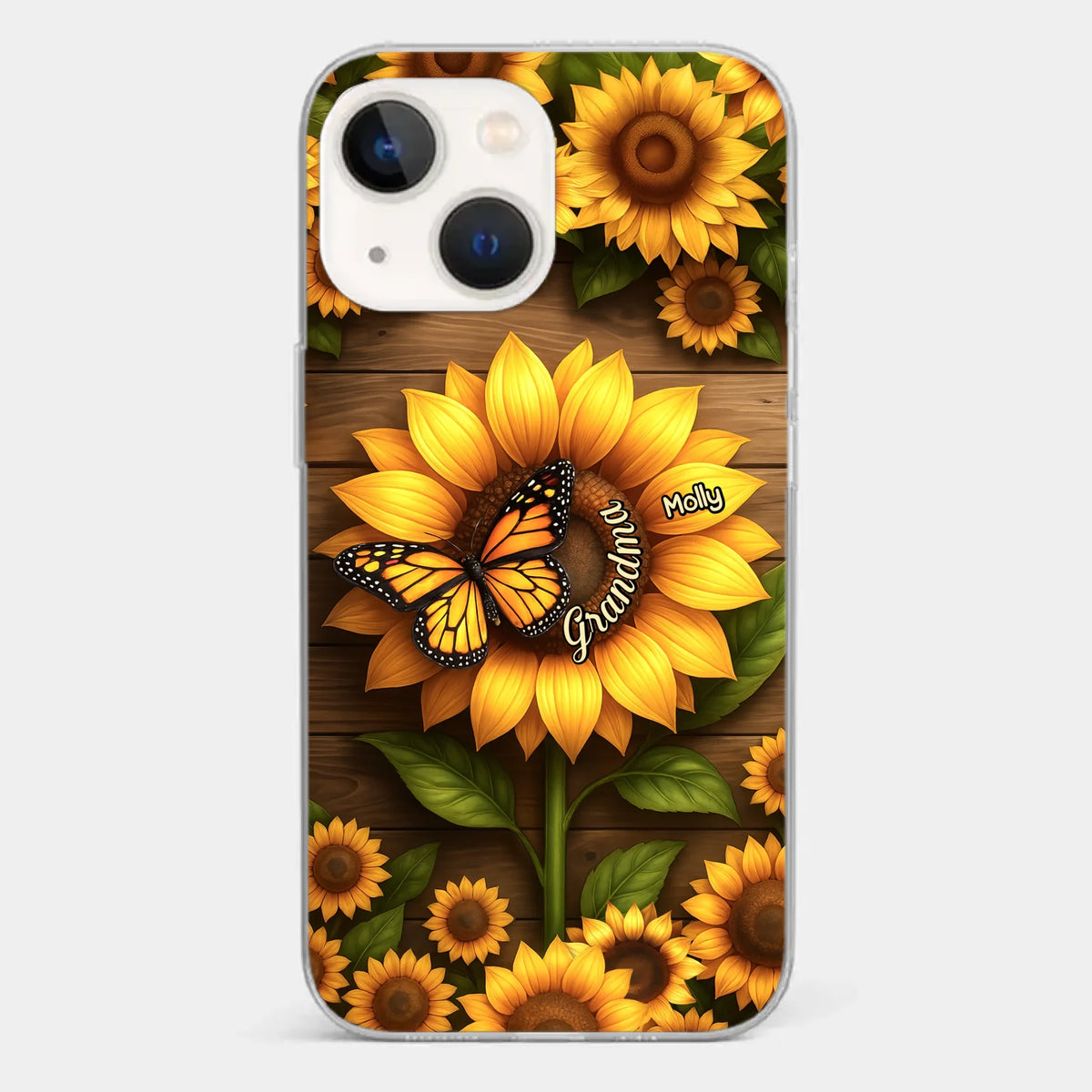 Planted With Love, Blossomed With Grandkids - Family Personalized Custom Clear Phone Case - Mother's Day, Gift For Mom, Grandma