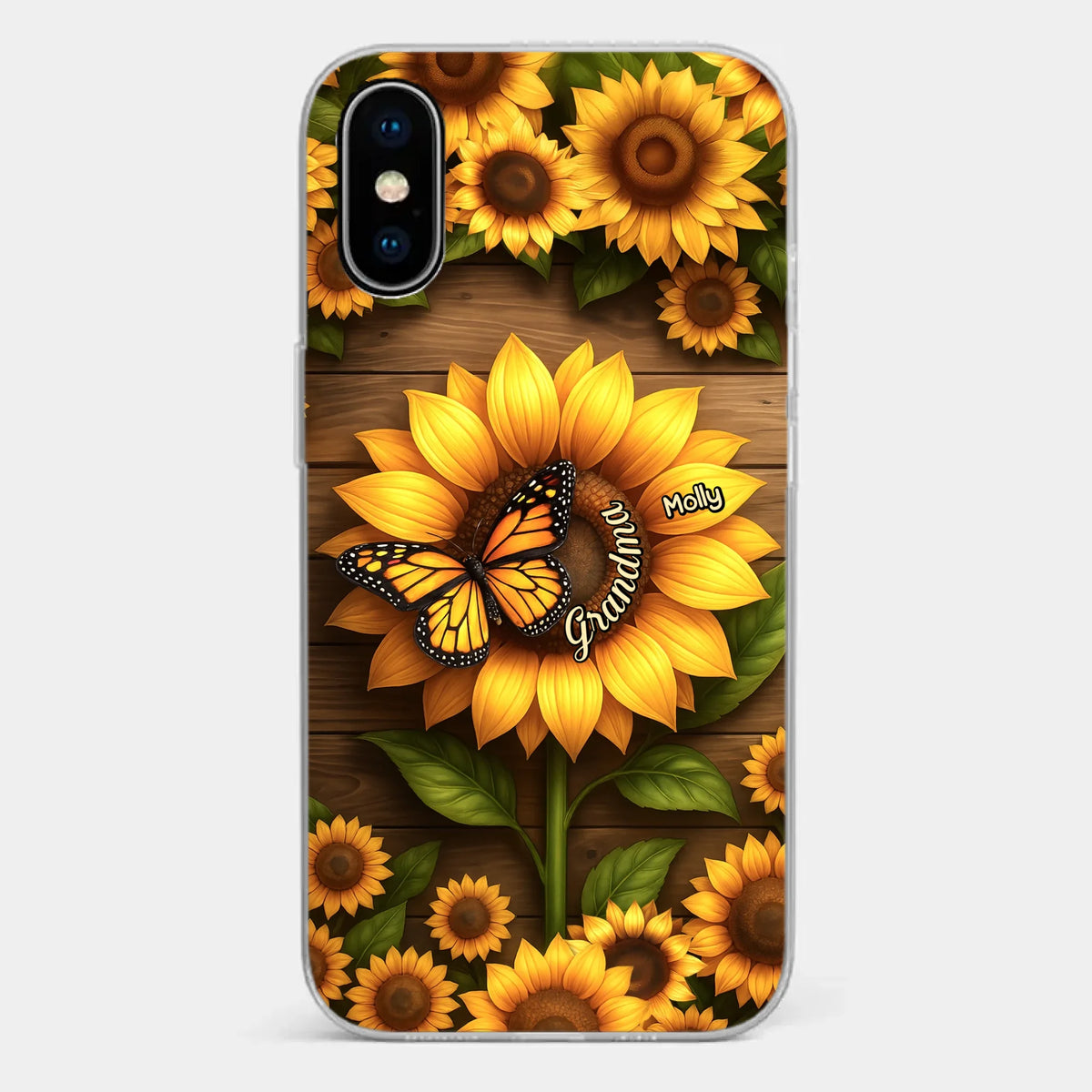 Planted With Love, Blossomed With Grandkids - Family Personalized Custom Clear Phone Case - Mother's Day, Gift For Mom, Grandma