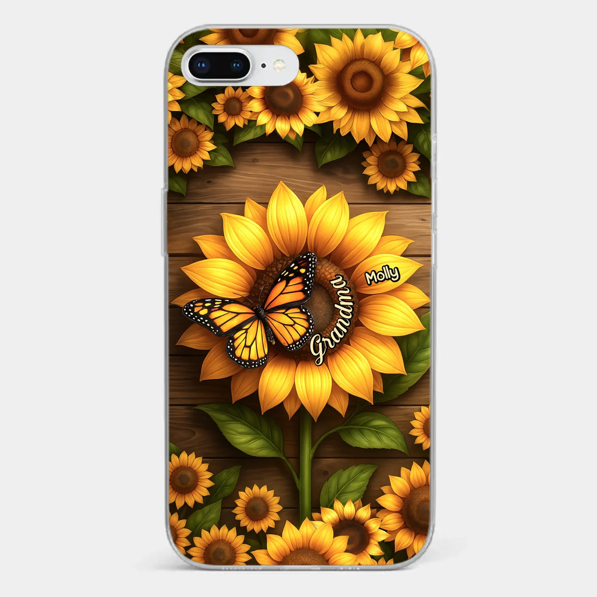 Planted With Love, Blossomed With Grandkids - Family Personalized Custom Clear Phone Case - Mother's Day, Gift For Mom, Grandma